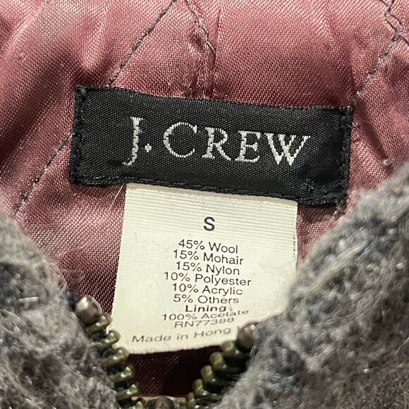 J. Crew Gray Wool Mohair Hooded Jacket Size Small - Picture 3 of 6
